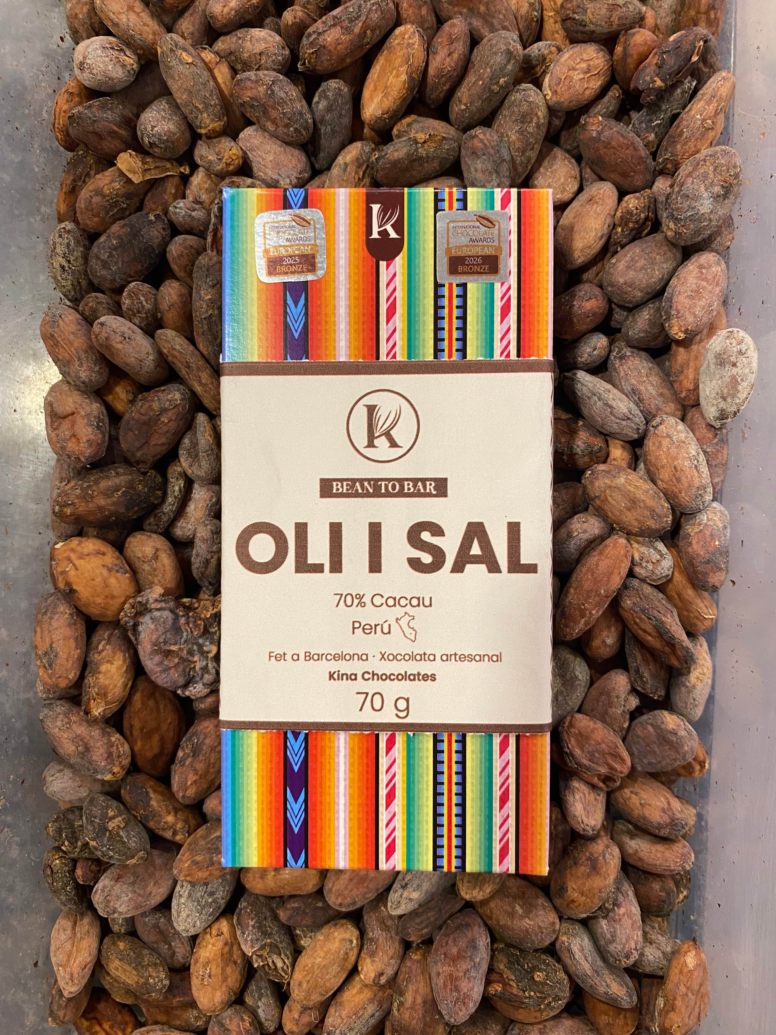 Barra de chocolate con aceite y sal